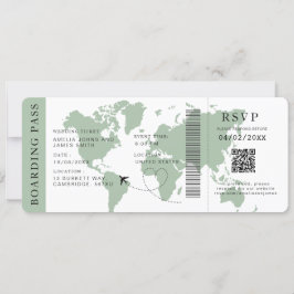 Invitación Código QR de la boda de destino de Sage Boarding