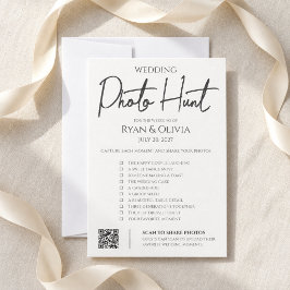 Invitación Código QR de la búsqueda del tesoro de fotos de bo