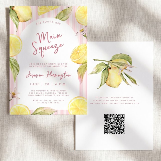 Invitación Código QR de la ducha de novia de limón Main Squee (Subido por el creador)