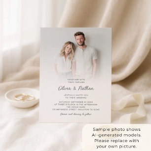 Invitación Código QR de la escritura superpuesta de foto mini