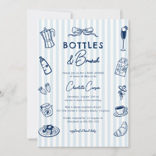 Invitación Código QR de la fiesta de bebé Bottles and Brunch