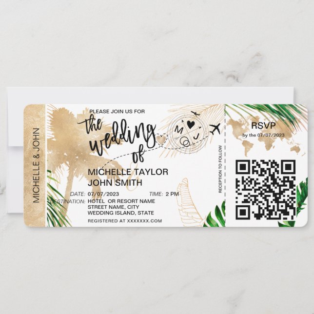 Invitación Código QR de la Isla del Mapa Mundial (Anverso)