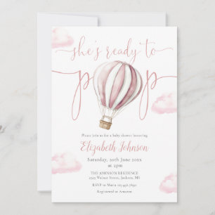 Invitación Código QR de la niña del globo rosa Pop Foto Baby 