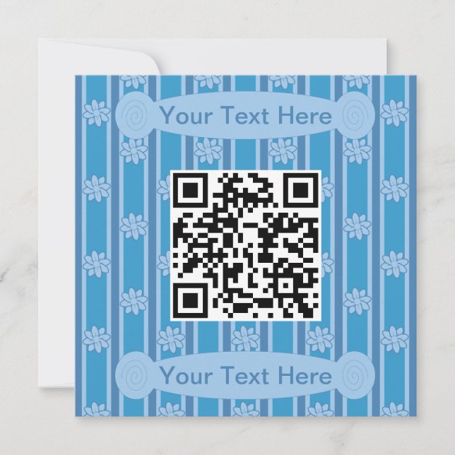 Invitación Código QR de las flores divertidas y divertidas (Anverso)