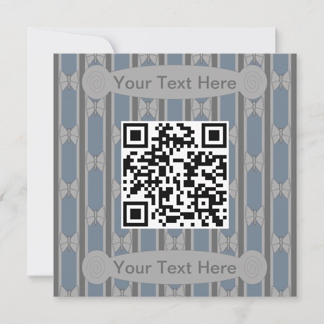 Invitación Código QR de Mariposa Divertida y Elegante (Anverso)