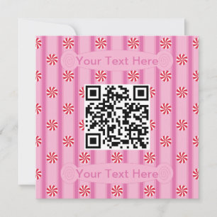 Invitación Código QR de menta rosa divertida y elegante