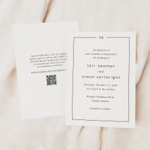 Código QR de monograma atemporal para boda moderna