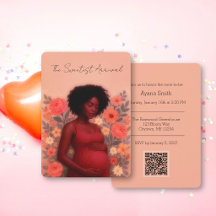 Código QR de mujer negra embarazada en Baby Shower