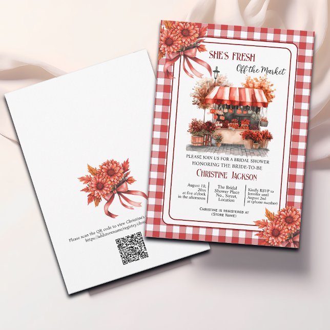 Invitación Código QR de picnic en el campo para despedida de  (Subido por el creador)