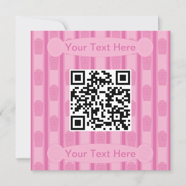 Invitación Código QR de piopcorn divertido y divertido (Anverso)