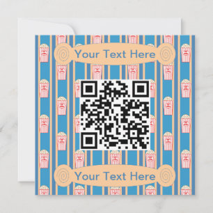 Invitación Código QR de piopcorn divertido y divertido
