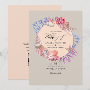 Invitación Código QR de Playa de Arena RSVP Boda