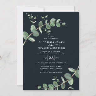 Invitación Código QR de presupuesto Acuarela Eucalipto Inv bo