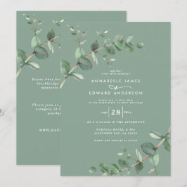 Invitación Código QR de presupuesto Color de agua Eucalyptus 