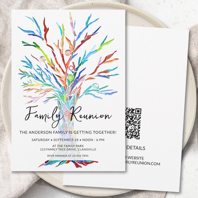 Invitación Código QR de Reunión Familiar Árbol Genealógico (Subido por el creador)