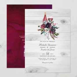 Invitación Código QR de RSVP de degustación de vino de ciruel