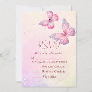 Invitación Código QR de RSVP para Baby Shower de Mariposa Ros