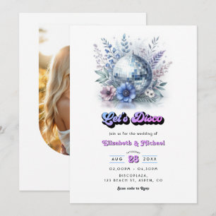Invitación Código QR de RSVP para Boda en el Jardín Retro Dis