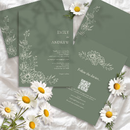 Invitación Código QR de Salvia Jardín Botánico Todo En Uno Bo