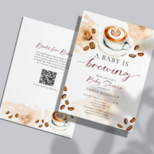 Invitación Código QR de solicitud de libro para Baby Shower d
