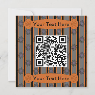 Invitación Código QR de telaraña de Halloween divertido y ele