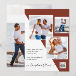 Invitación CÓDIGO QR de Terracota Invitar a guardar fecha
