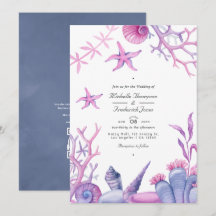 Código QR de vida oceánica en acuarela Boda náutic
