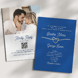 Invitación Código QR del Boda azul real