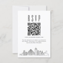 Invitación Código QR del Boda de Boston RSVP