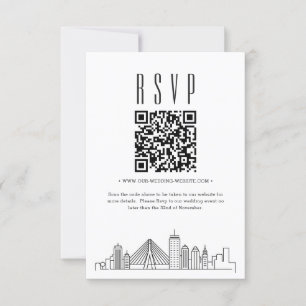 Invitación Código QR del Boda de Boston RSVP