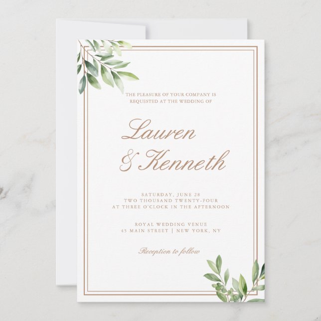 Invitación Código QR del Boda de eucalipto ligero (Anverso)