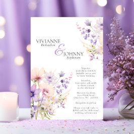 Invitación Código QR del Boda de Lavender de flores silvestre