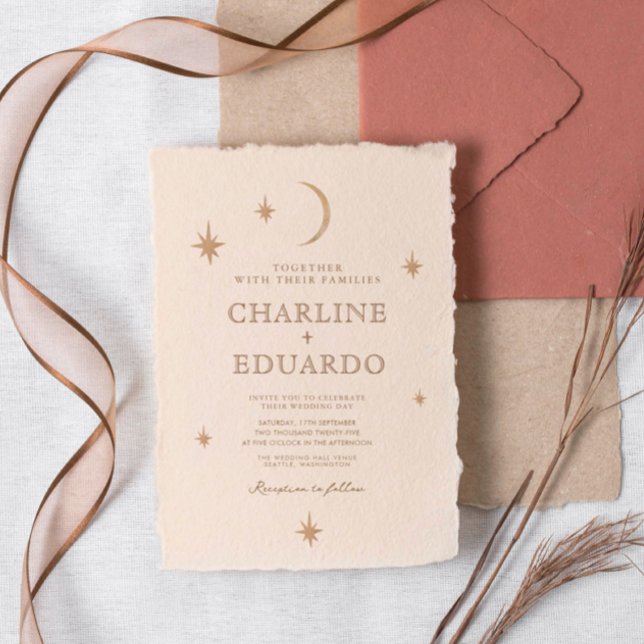 Invitación Código Qr del Boda del Boho Celestial de la Luna D (Subido por el creador)