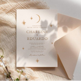 Invitación Código Qr del Boda del Boho Celestial de la Luna D