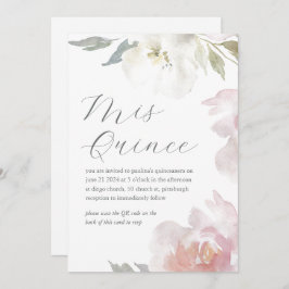 Invitación Código QR del cumpleaños floral de mis quince quin