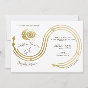 Invitación Código QR del Escudo de Monograma de Sol y Luna de