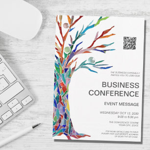 Invitación Código QR del evento de conferencia de negocios