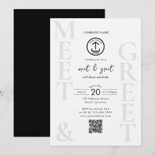 Invitación Código QR del logotipo del evento de cena de netwo