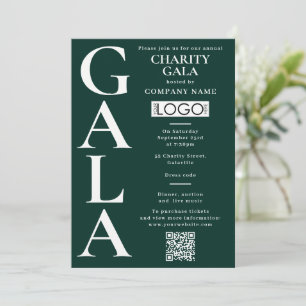 Invitación Código QR del logotipo del evento de recaudación d