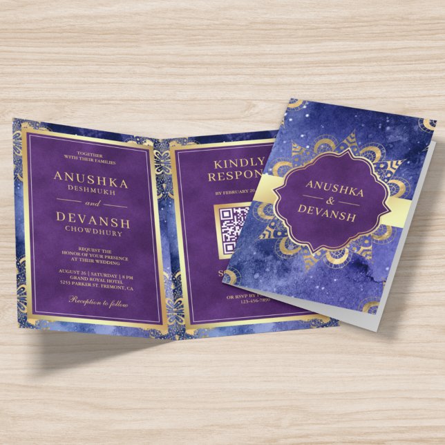 Invitación Código QR del Mandala de la Galaxia Periwinkle par (Subido por el creador)