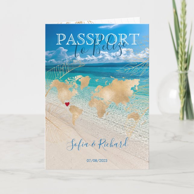 Invitación Código QR del mapa de pasaporte de destino del Bod (Anverso)