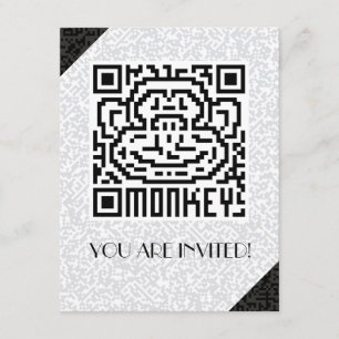 Invitación Código QR del mono