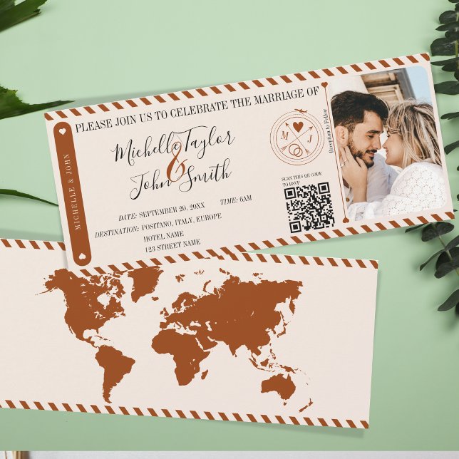 Invitación Código QR del Naranja de boda de destino (Subido por el creador)