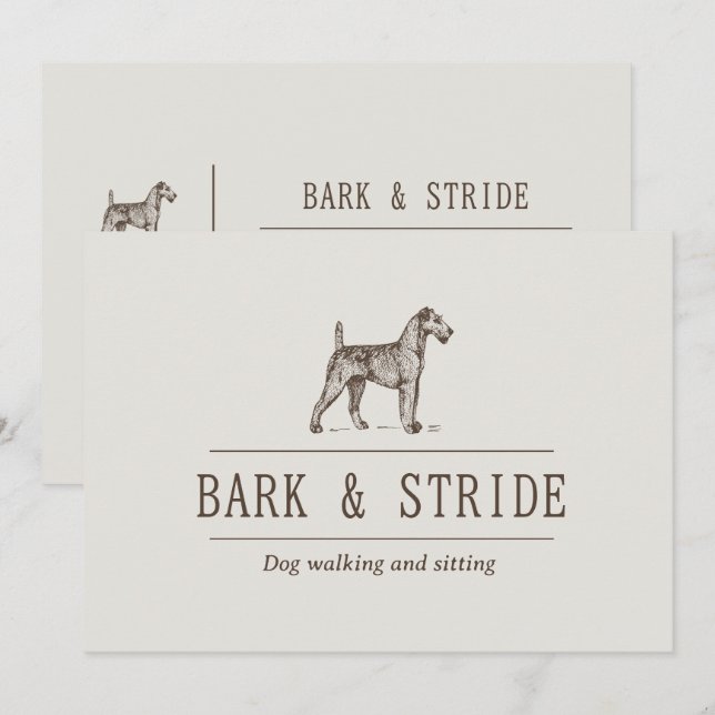 Invitación Código QR del negocio de paseo de perros Bark & St (Anverso / Reverso)