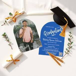 Invitación Código QR del Partido de Graduación de Foto del Ar