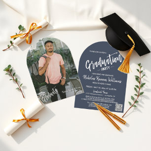 Invitación Código QR del Partido de Graduación de Foto del Ar