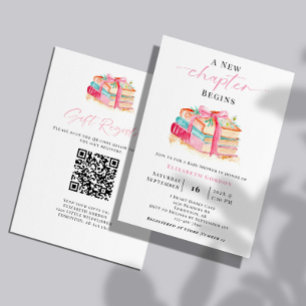 Invitación Código QR del registro de regalos para baby shower