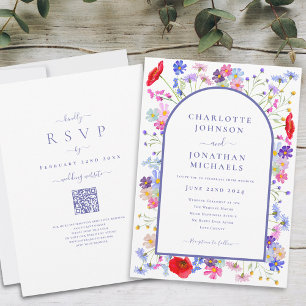 Invitación Código QR del sitio web del Arco de Flores Silvest