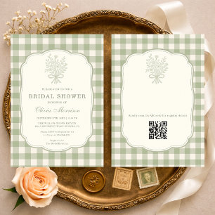 Invitación Código QR Despedida de Soltera en Cuadros Verde Sa