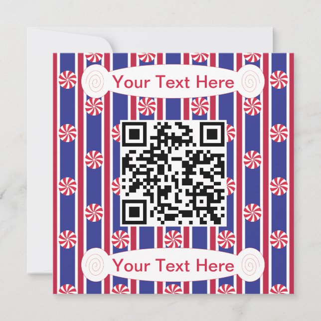 Invitación Código QR divertido y elegante de menta (Anverso)